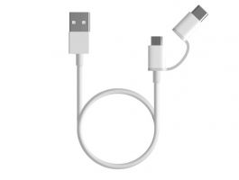 XIAOMI Mi 2-in-1 microUSB, USB Type-C kábel, 1m (SJV4082TY) fehér