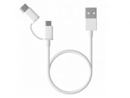 XIAOMI Mi 2-in-1 MicroUSB - USB-C, 30cm (SJV4083TY) fehér