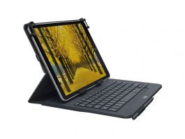 LOGITECH Universal Folio billentyűzetes tok 9-10 tabletekhez, Bluetooth, UK Angol, fekete (920-008341)