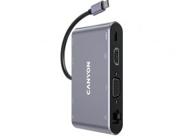 CANYON 8-in-1 USB HUB dokkoló, szürke (CNS-TDS14)