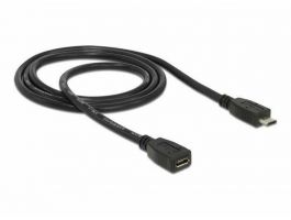 Delock Bővítőkábel USB 2.0-s, Micro-B típusú csatlakozódugóval > USB 2.0-s, Micro-B típusú csatlakozóhüvellyel 1 m (83248)