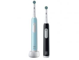 Oral-B PRO1 X-Clean elektromos fogkefe, Duo Edition (10PO010403) Caribeean Blue + Black