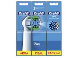 Oral-B EB20-6 Pro Precision Clean, fogkefe pótfej, 6db, fehér