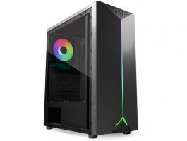 NJOY ANIL Midi ATX PC ház, Tápegység nélkül, Fekete RGB (CSMD-AE00UAI-BL01B)