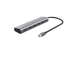 TRUST HALYX 5 portos USB-C HUB, ezüst