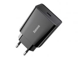 BASEUS SPEED MINI hálózati töltő Type-C aljzat (20W, PD gyorstöltő) FEKETE