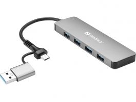 SANDBERG Hub és elosztó, USB-C/A to 4xUSB 3.0 Hub (136-63)