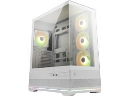 MSI MAG PANO 110R PZ WHITE Micro ATX PC Ház, 4xARGB ventilátor, Tápegység nélkül, üvegfalú, fehér