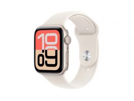 Apple Watch SE 3 GPS 40mm (MEH34MP/A) Csillagfény alumínium tok, csillagfény sportszíj S/M