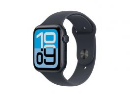 Apple Watch SE 3 GPS + Cellular 44mm-es éjfekete alumíniumtok, fekete sportszíj –S/M (MEPH4MP/A)