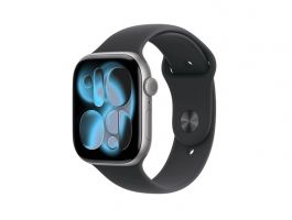 Apple Watch Series 11 GPS 42mm-es asztroszürke alumíniumtok, fekete sportszíj – M/L (MEQX4MP/A)