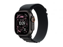 Apple Watch Ultra 3 GPS + Cellular 49mm-es natúr titántok, fekete Alpesi pánt – Medium (MF0V4QH/A)