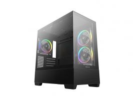 DEEPCOOL CG380 3F Micro ATX PC ház, Tápegység nélkül, Fekete, Üvegfalú (R-CG380-BKAGM3-G)