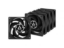 ARCTIC COOLING Rendszerhűtő Ventilátor P8 PWM PST Fekete, 8cm (5-PACK)