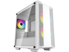 DEEPCOOL Ház Mini-ITX/Micro-ATX CC360 WH ARGB Tápegység nélkül, Fehér Üvegfalú