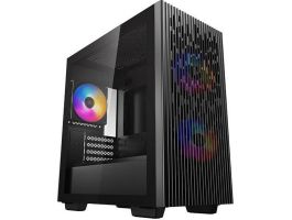 DEEPCOOL Ház Mini-ITX/Micro-ATX MATREXX 40 3FS Tápegység nélkül, Fekete, Üvegfalú