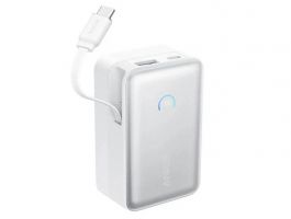 Anker Nano Power Bank (10K, 45W, Built-In Retractable USB-C Cable) White - A1638H21