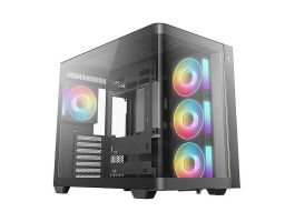 DEEPCOOL Ház ATX CG530U 4F, Tápegység nélkül, fekete, Üvegfalú