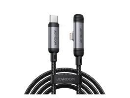 JOYROOM S-A56 ENJOYX SERIES adatkábel (Type-C - lightning, 30W, gyorstöltő, 90 fokos, cipőfűző, 120cm) FEKETE (S-A56_CL)