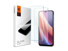 SPIGEN SLIM képernyővédő üveg 2db (2.5D, tokbarát, ultravékony, 0.2mm, extra karcálló, 9H) ÁTLÁTSZÓ (AGL08935)