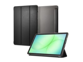 SPIGEN SMART FOLD tok álló, bőr hatású (aktív FLIP, oldalra nyíló, TRIFOLD, asztali tartó) FEKETE (ACS10553)