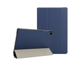 TACTICAL BOOK TRIFOLD tok álló, bőr hatású (aktív FLIP, oldalra nyíló, TRIFOLD, asztali tartó) SÖTÉTKÉK (57983128791)