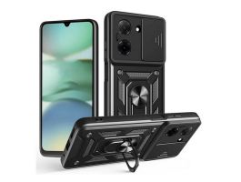 Gigapack Defender szilikon telefonvédő (ütésállóság, tartógyűrű, kameravédő) FEKETE (GP-170069)