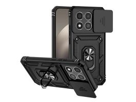 Gigapack Defender szilikon telefonvédő (ütésállóság, tartógyűrű, kameravédő) FEKETE (GP-180129)