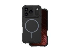 Gigapack Defender műanyag telefonvédő (ütésállóság, légpárnás sarok, matt, szilikon belső, MagSafe) FEKETE (GP-181481)