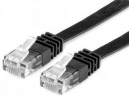Roline VALUE UTP CAT6 Lapos Patch kábel 0,5 m (21.99.0960) Fekete