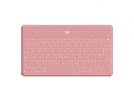 Logitech Keys-to-go Ultra-light, Ultra-Portable Bluetooth Keyboard for iPhone, iPad, Apple TV and Mac - BlushPink - UK (920-010059)