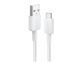 Anker 322 USB-A to USB-C Cable (0.9m Braided) White (A81H5G21)