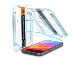 SPIGEN EZ FIT HD képernyővédő üveg 2db (2.5D, tokbarát, ultravékony, 0.2mm, 9H + segédkeret) ÁTLÁTSZÓ - Iphone 16 (AGL06903)
