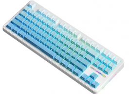 AULA F87 PRO Vezeték Nélküli Mechanikus Gamer Billentyűzet (AU-F87S-11) fehér-kék