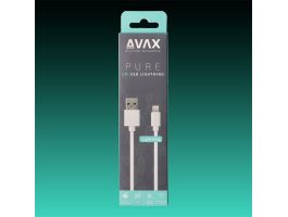 AVAX Töltőkábel, USB-A - Lightning, 2,1A, 2 méter, fehér (AVAX_CB124W)