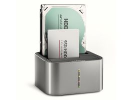 AXAGON ADSA-DC dual SATA 2.5"/3.5" SSD/HDD CLONE dokkoló, USB-C, 5 Gbps