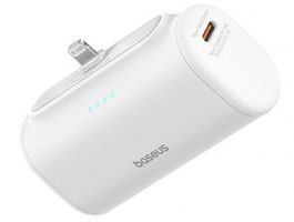 Baseus Compact 20W gyorstöltő powerbank, 5000mAh, iPhone csatlakozóval (P10068307213-00) fehér