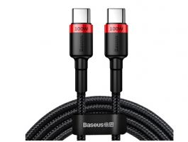 Baseus Cafule USB-C/C adat/töltő kábel PD2.0 100W (20V 5A) 2m (CATKLF-AL91) Fekete/Piros