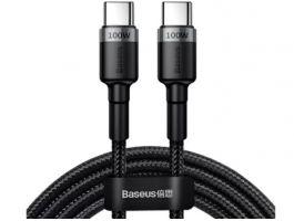 Baseus Cafule USB-C/C adat/töltő kábel PD2.0 100W (20V 5A) 2m (CATKLF-ALG1) szürke/fekete