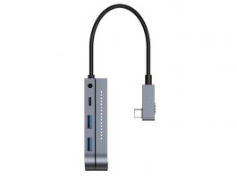 Baseus Bend Angle No.7 USB Type-C HUB, szürke (CAHUB-CWJ0G)