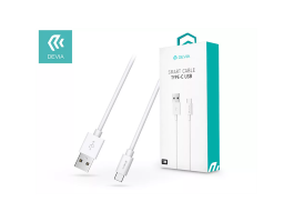 DEVIA USB - USB TYPE-C ADAT- ÉS TÖLTŐKÁBEL 1 M-ES VEZETÉKKEL - SMART USB TYPE-C 2.0 CABLE - WHITE (ST993405)