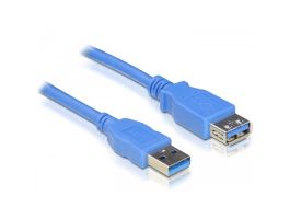 Delock USB 3.0-s bővítőkábel A-típusú csatlakozódugóval > USB 3.0-s, A-típusú csatlakozóhüvellyel, 1 m, kék (82538)