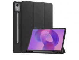 Tok álló, bőr hatású (aktív FLIP, oldalra nyíló, TRIFOLD, asztali tartó, ceruza tartó) FEKETE - Ideapad Tab Pro (GP-168536)