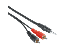 HAMA 205107, ECO 3,5MM JACK-2RCA ÖSSZEKÖTŐKÁBEL 25DB/CSG 5,0M, FEKETE
