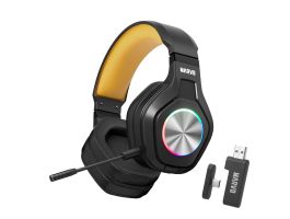 MARVO Pulz 80W vezeték nélküli fejhallgató - fekete - RGB világítás (HG9084W)
