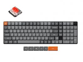 Keychron K17 Max Bluetooth / vezeték nélküli HU Gateron low-profile Red mechanikus billentyűzet, fekete (K17M-H1Z-HU)