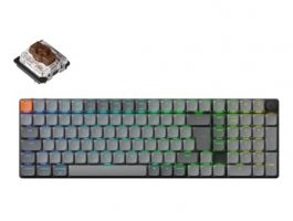 Keychron K17 Max Bluetooth / vezeték nélküli HU Gateron low-profile Brown mechanikus billentyűzet, fekete (K17M-H3Z-HU)