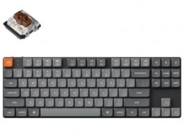 Keychron K1 Max Bluetooth / vezeték nélküli HU Gateron low-profile Red mechanikus billentyűzet, fekete (K1M-H1Z-HU)