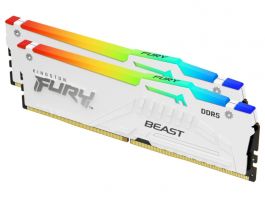 KINGSTON FURY Memória DDR5 32GB 6000MT/s CL36 DIMM (Kit of 2) Beast White RGB EXPO (KF560C36BWE2AK2-32)