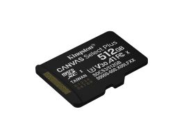 KINGSTON Memóriakártya MicroSDXC 512GB Canvas Select Plus Gen3 150R A1 Adaprer nélkül